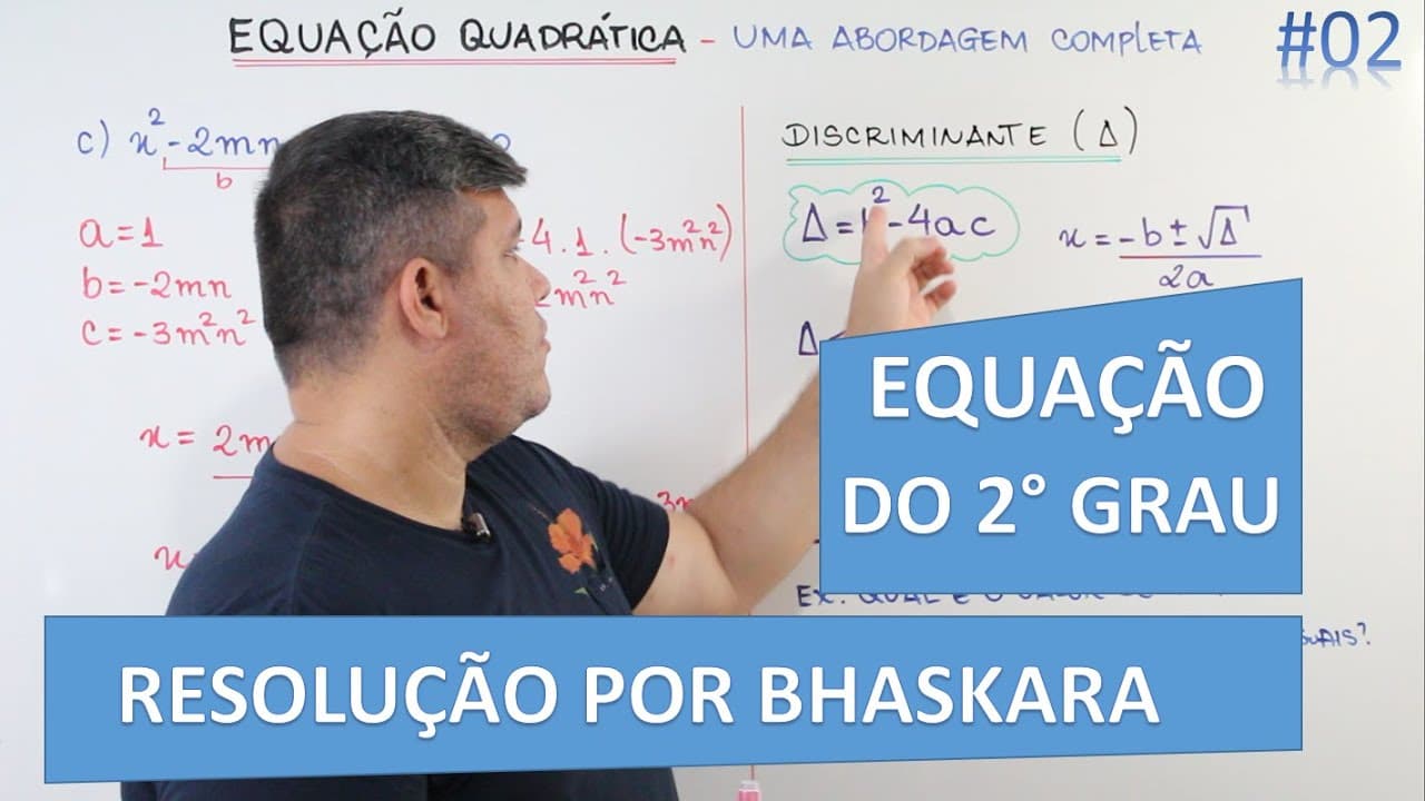 Thumbnail: 📊 Aprenda Bhaskara de vez! 🔷 Resolução de Equação completa do 2° grau e Discriminante #02