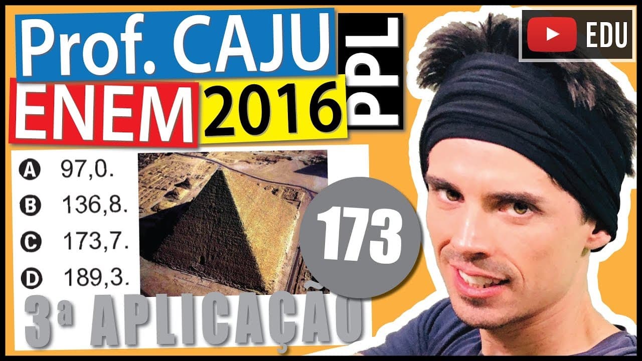 Thumbnail: [ENEM 2016 PPL] 173 📓 GEOMETRIA ESPACIAL A figura mostra a pirâmide de Quéops, também