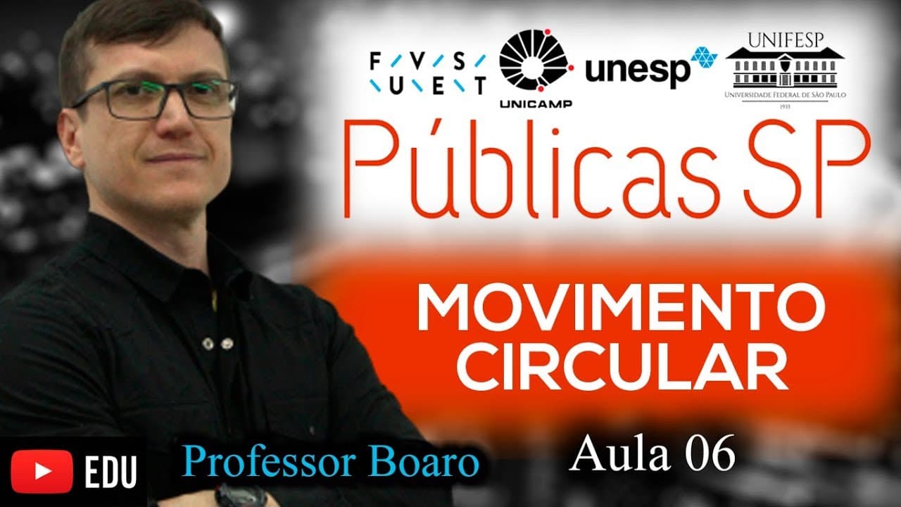 Thumbnail: MOVIMENTO CIRCULAR   FUVEST UNESP UNICAMP - EXERCÍCIO RESOLVIDO - AULA6