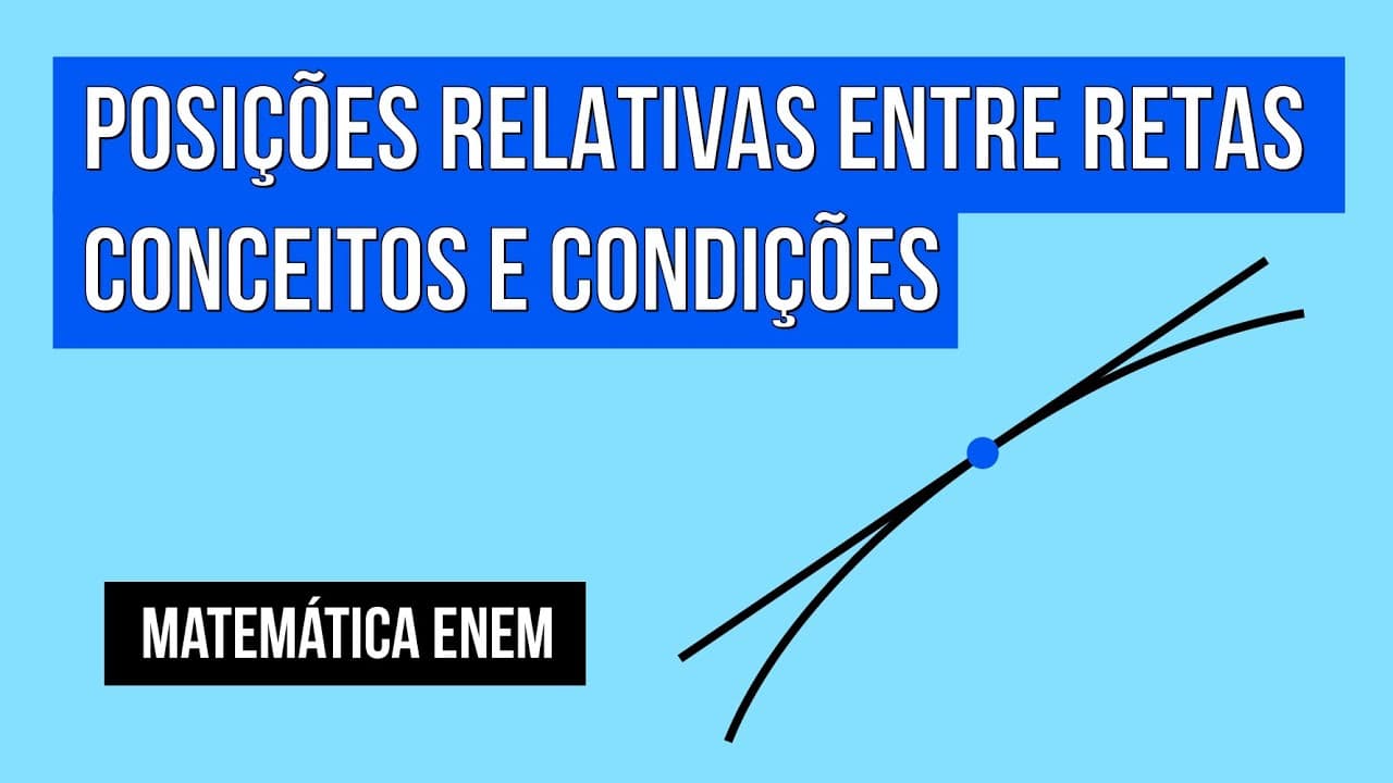 Thumbnail: POSIÇÕES RELATIVAS ENTRE RETAS: conceitos e condições | Matemática para o Enem | Lucas Borguezan