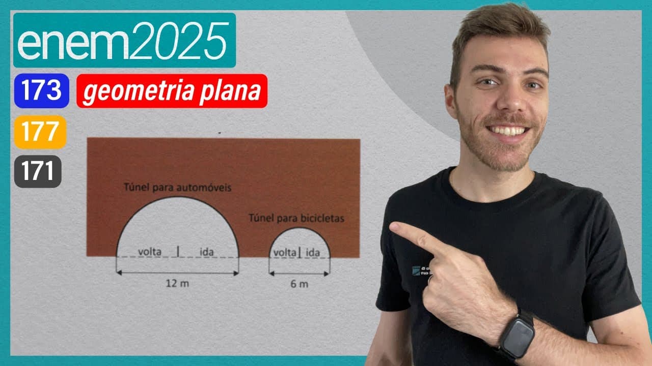 Thumbnail: ENEM 2025 - Em uma cidade, será construído um túnel que atravessa uma montanha para facilitar o