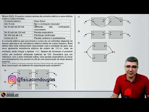 Thumbnail da aula: ENEM 2022 O quadro mostra valores de corrente elétrica e seus efeitos | CURSO DE FÍSICA ONLINE