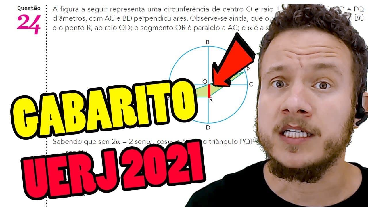 Thumbnail: GABARITO da Prova da UERJ 2021 - TODAS AS QUESTÕES DE MATEMÁTICA