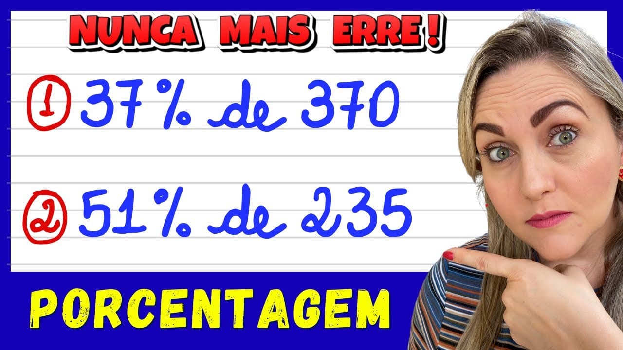 Thumbnail: PORCENTAGEM FÁCIL!! APRENDA AGORA COMO FAZER PORCENTAGEM! EXPLICAÇÃO PARA APRENDER MATEMÁTICA AGORA!
