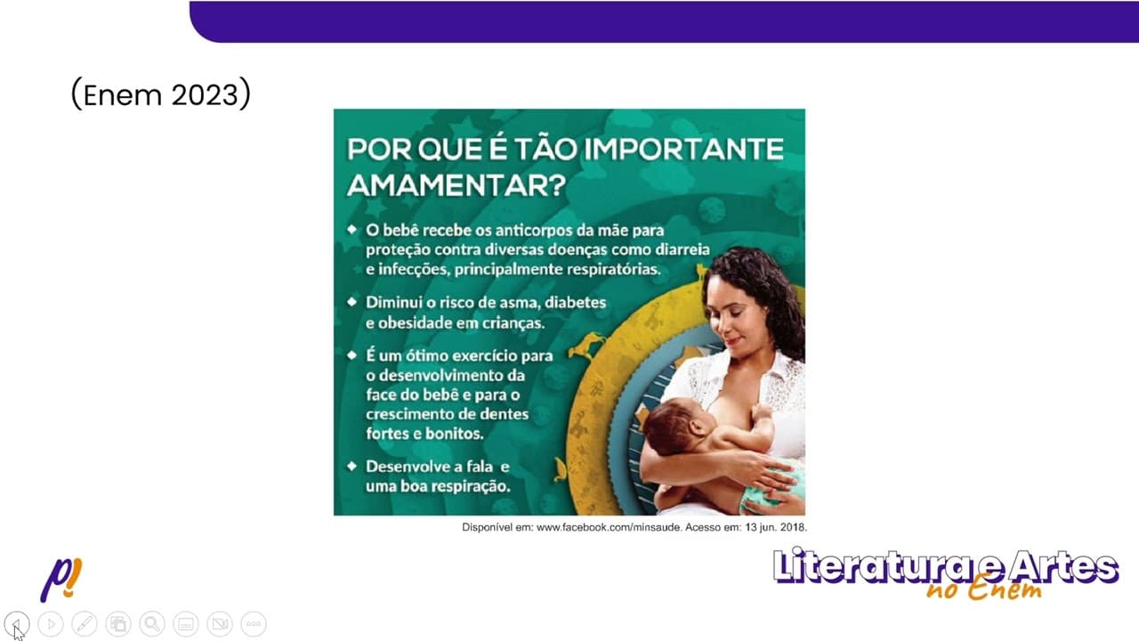 Thumbnail: ENEM 2023 - Teoria Literária | Essa campanha publicitária do Ministério da Saúde visa...