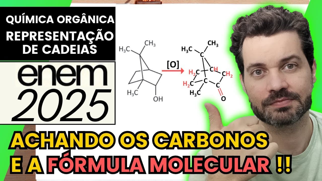 Thumbnail: ✏️ENEM 2025 | Em uma aula prática de química orgânica, um professor identificou os frascos de várias