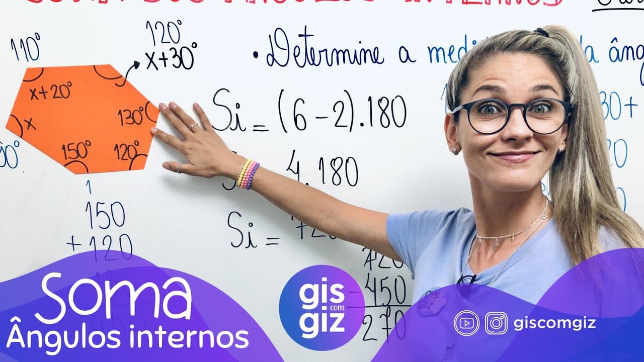 Thumbnail: SOMA DOS ÂNGULOS INTERNOS DE UM POLÍGONO CONVEXO - EXERCÍCIOS \Prof. Gis/ #9