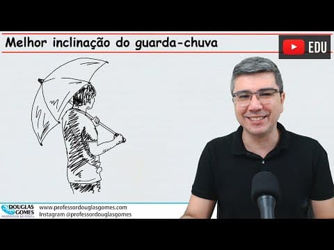 Thumbnail da aula: Inclinação do guarda-chuva para molhar-se menos | Física do cotidiano