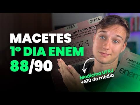 Thumbnail da aula: ✅ TODOS os MEUS MACETES para GABARITAR o 1º DIA do ENEM (Linguagens e Humanas)
