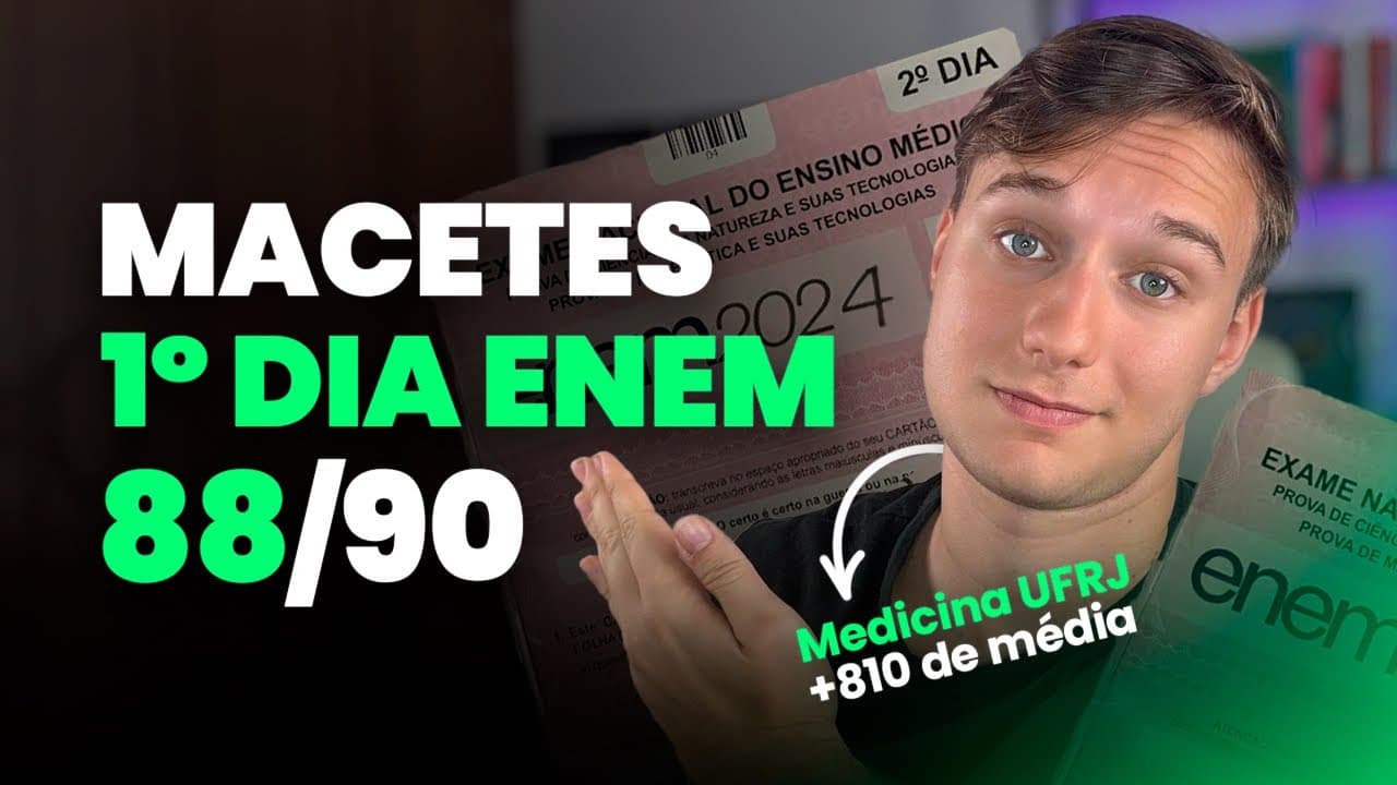 Thumbnail: ✅ TODOS os MEUS MACETES para GABARITAR o 1º DIA do ENEM (Linguagens e Humanas)