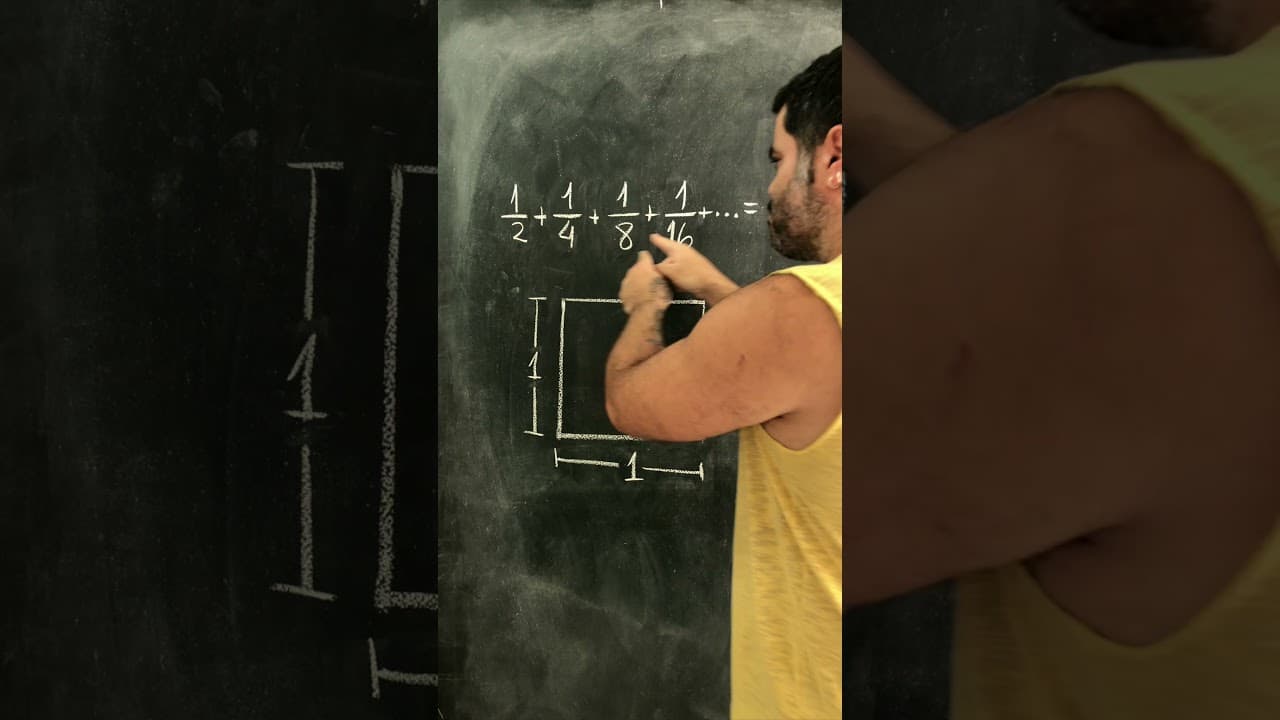 Thumbnail: 🤯 1/2 + 1/4 + 1/8 + 1/16 + … DÁ QUANTO? Você Consegue Calcular Através da Geometria? 🙌🏻