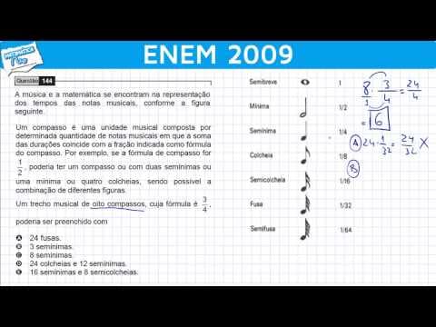 Thumbnail da aula: ENEM 2009 Matemática #9 - Música, Matemática e Operações com Frações
