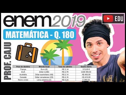 Thumbnail da aula: [ENEM 2019] 180 📘 MULTIPLICAÇÃO Um casal planejou uma viagem e definiu como teto para o gasto diário