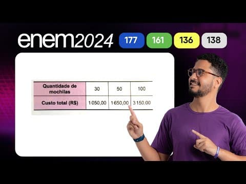 Thumbnail da aula: Questão 177 - Caderno Azul | Sistema de Equações | MATEMÁTICA ENEM 2024