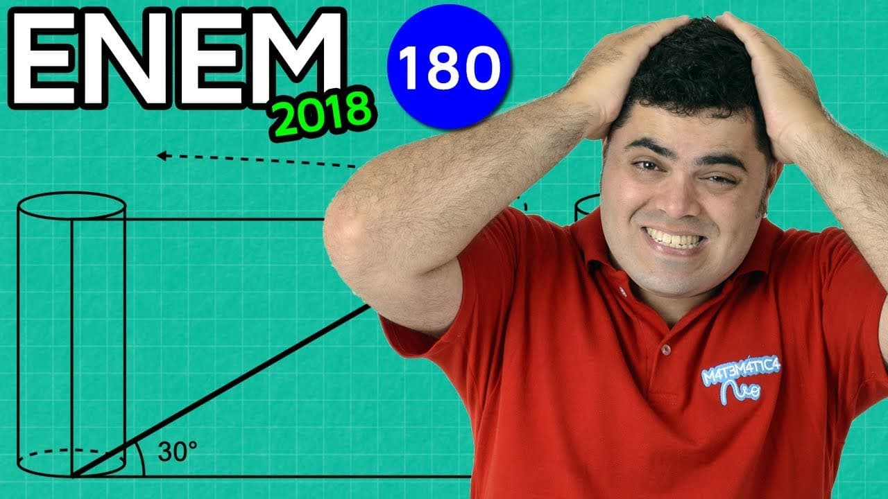 Thumbnail: 🔥 ENEM 2018 Math 180 👉🏻 Cylinder Height, Trigonometry and Circumference (bugging question)