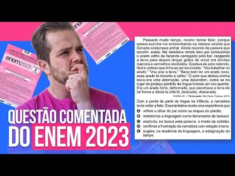 Thumbnail da aula: QUESTÃO ENEM 2023 - Torto arado e o uso de metáforas