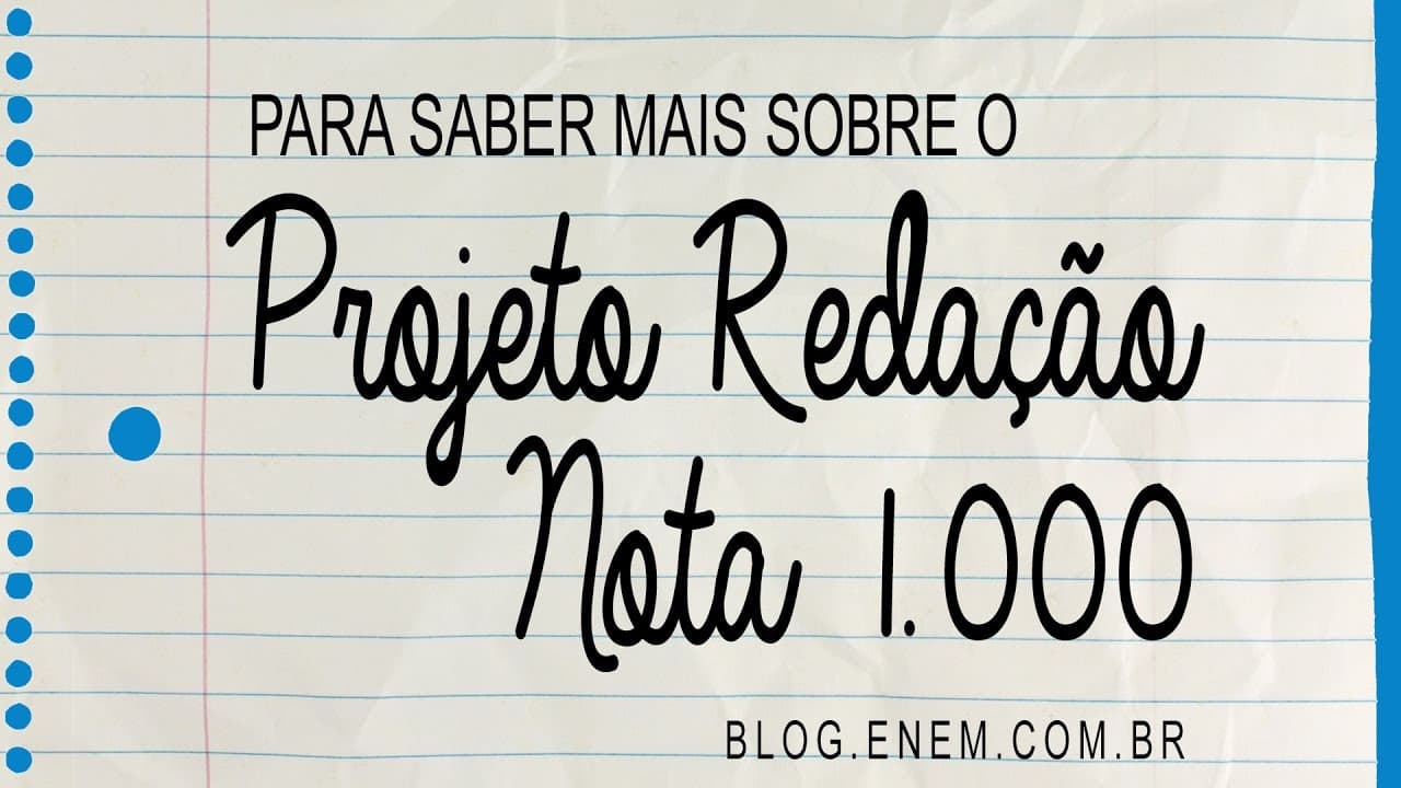 Thumbnail: Projeto Redação Nota 1000 - 5 competências de correção para o Enem