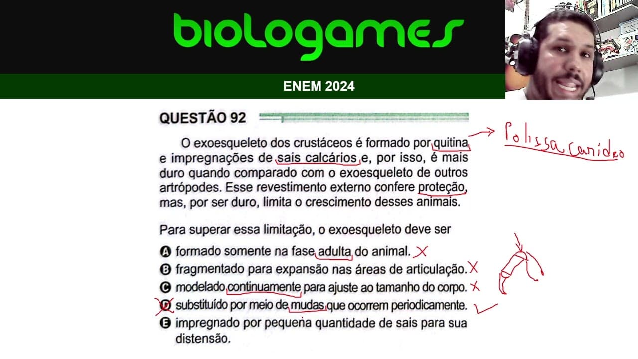 Thumbnail: ENEM 2024 - PROVA VERDE - Questão 92
