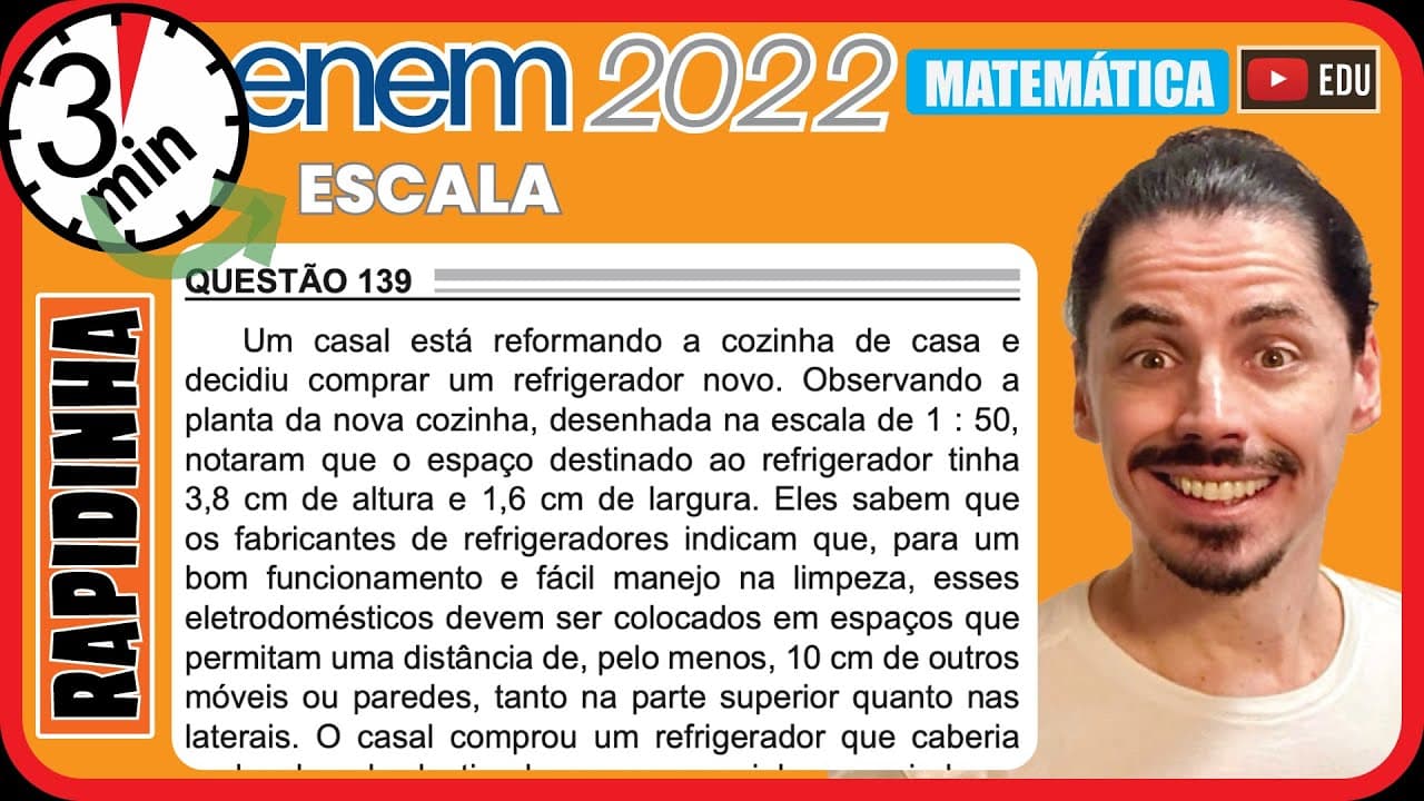 Thumbnail: 🏃[ENEM 2022] 139 📘 ESCALA Um casal está reformando a cozinha de casa e decidiu comprar um