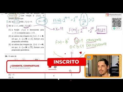 Thumbnail da aula: [UFRGS 2019] 33 - Considere a função real de variável real f (x) = 2x−1. Com relação à f (x)