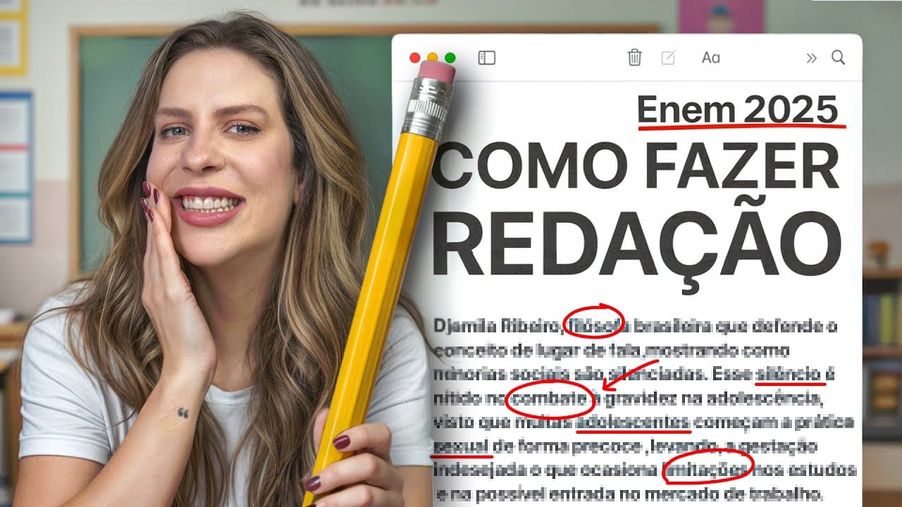 Thumbnail: COMO FAZER A REDAÇÃO NO ENEM? AULA COMPLETA!