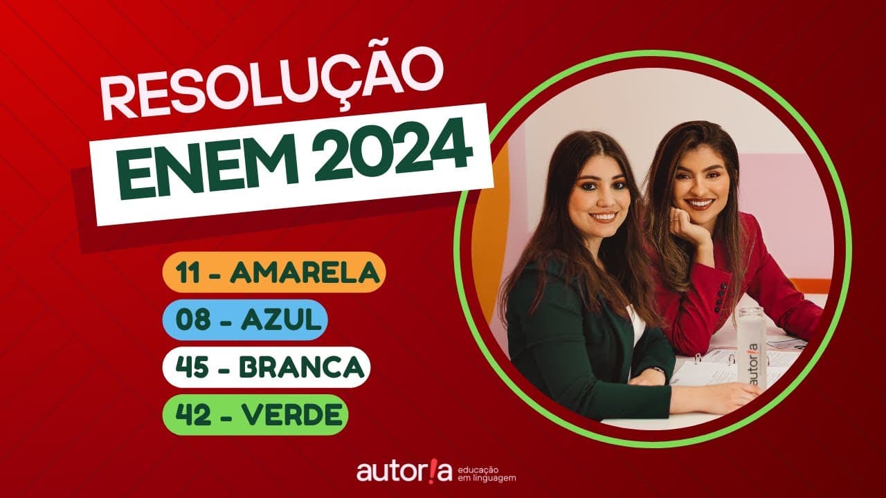 Thumbnail: Resolução Enem 2024 - Autoria Linguagem - Questão 11 | Linguagens, prova amarela