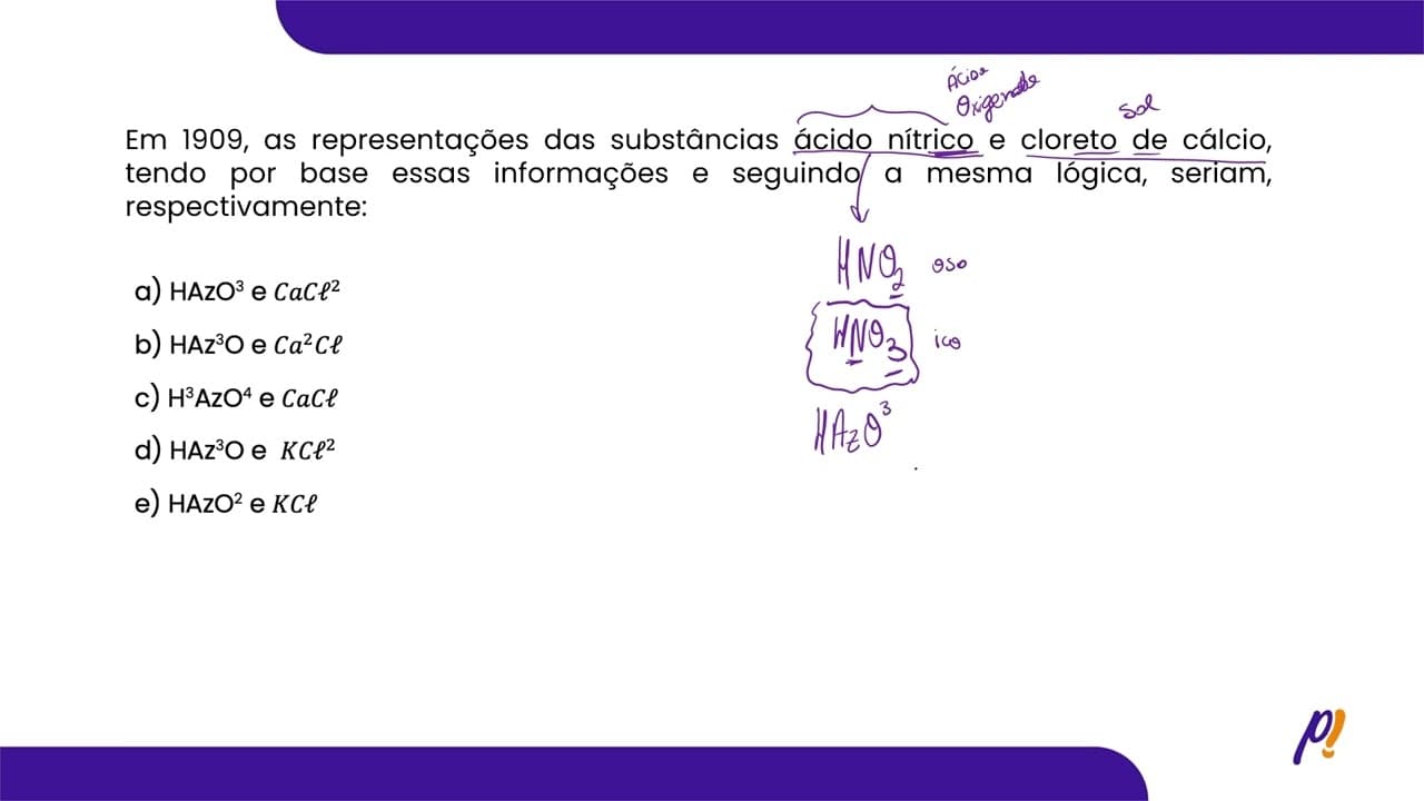 Thumbnail: ENEM 2025 - No início do século XX, as fórmulas das substâncias eram representadas... | PasseiMed!