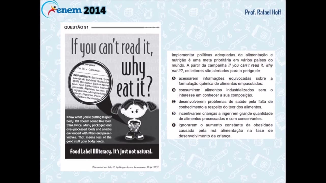 Thumbnail: Inglês Enem 2014 PPL: compreensão de texto (campanha).