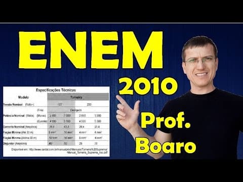 Thumbnail da aula: 70 - ENEM 2010 - Physics - Electricity - Question 70 solved (Blue Booklet) - Prof. Marcelo Boaro