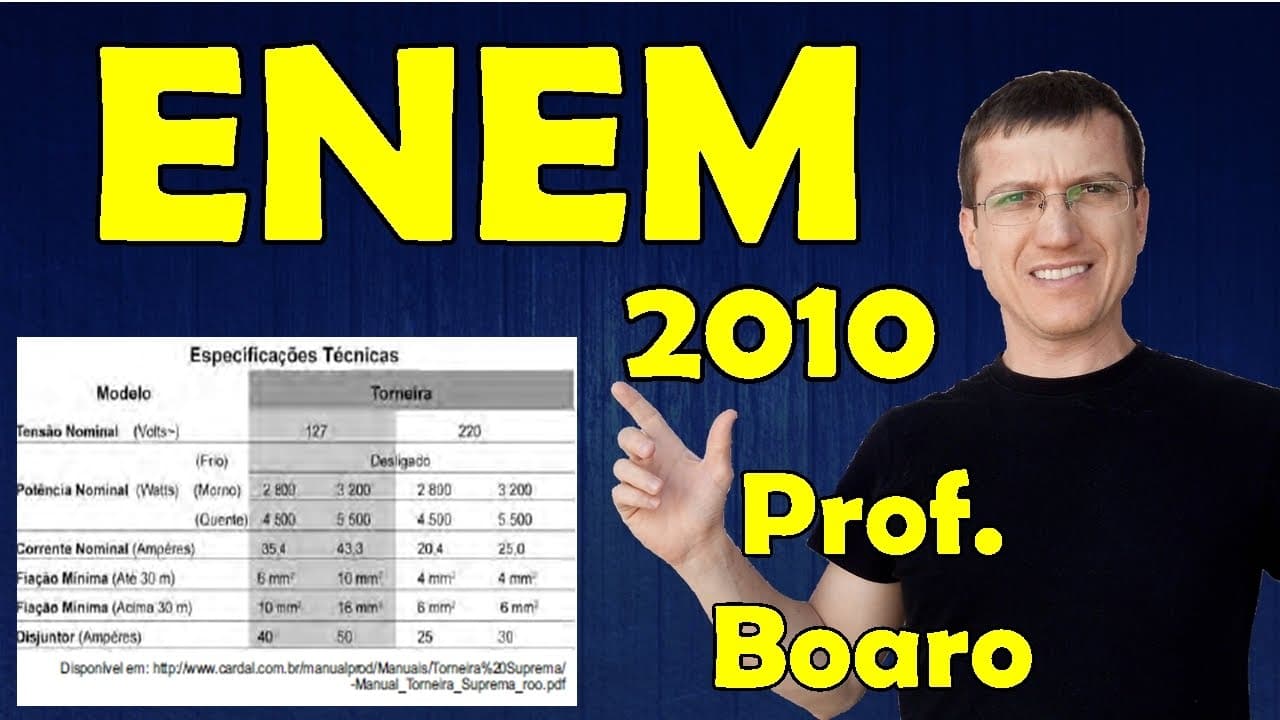 Thumbnail: 70 - ENEM 2010 - Physics - Electricity - Question 70 solved (Blue Booklet) - Prof. Marcelo Boaro