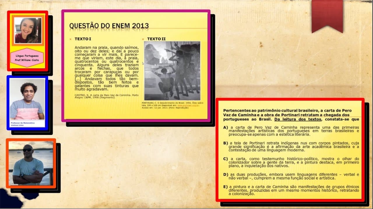 Thumbnail: Questão de Português sobre: Análise de textos - Enem 2013