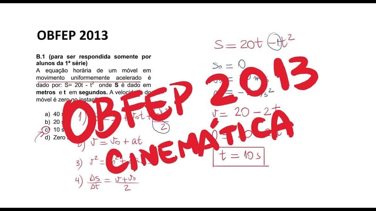 Thumbnail: OBFEP 2013 - Cinemática - Função da posição e velocidade