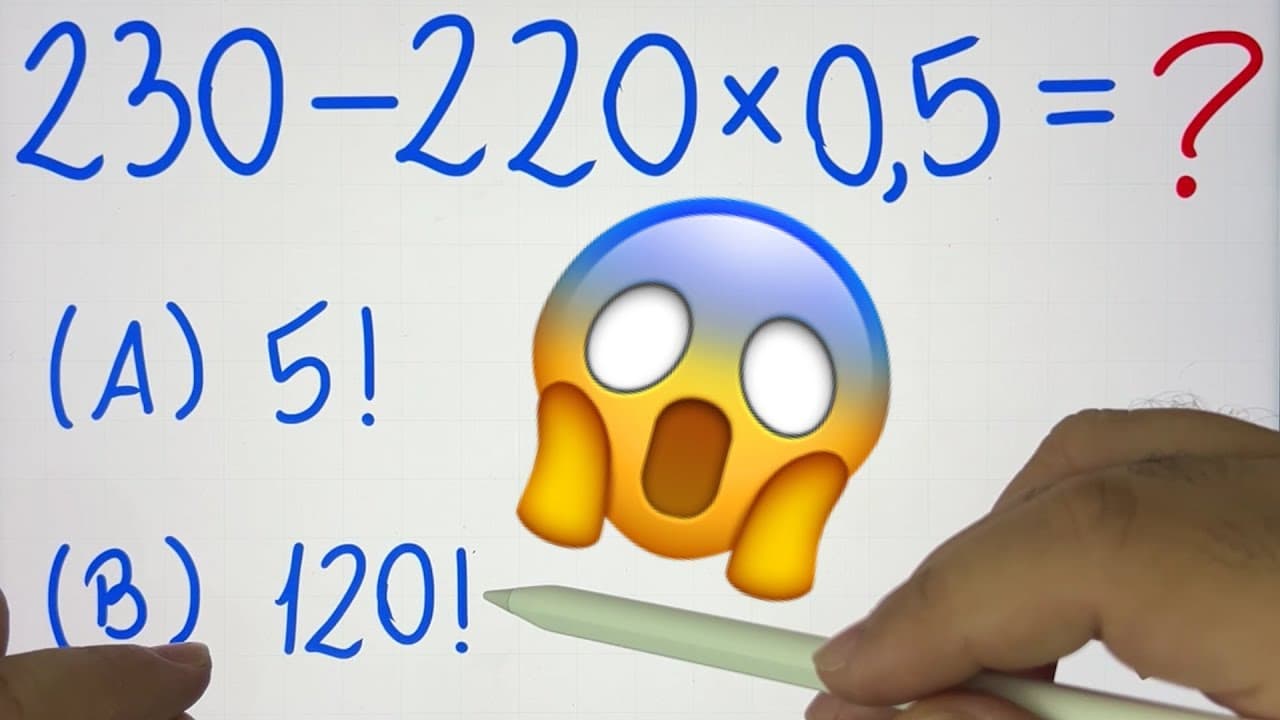Thumbnail: MATEMÁTICA BÁSICA DESBUGADA - 230-220x0,5 = ??? Acredite, a resposta é 5!