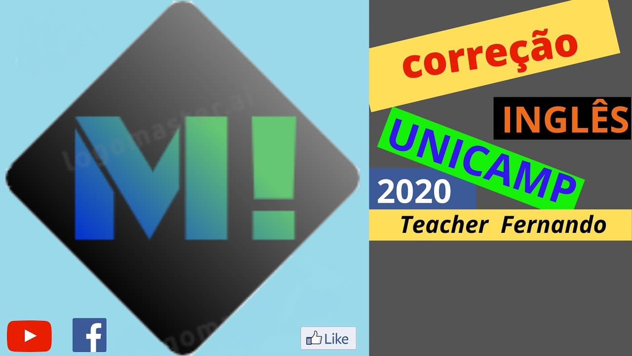 Thumbnail: correção prova Unicamp 2020 - inglês