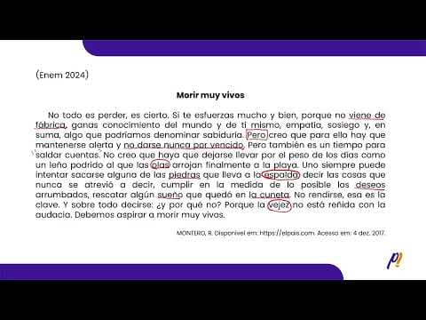 Thumbnail da aula: ENEM 2024 - ASPECTOS INTERPRETATIVOS | Morir muy vivos No todo es perder, es cierto...