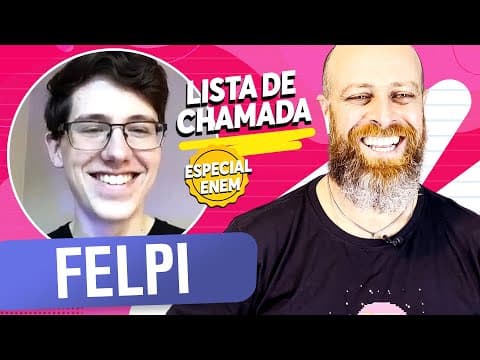 Thumbnail da aula: "Redação não é inspiração, é transpiração" | Especial ENEM com Lucas Felpi e Professor Noslen.