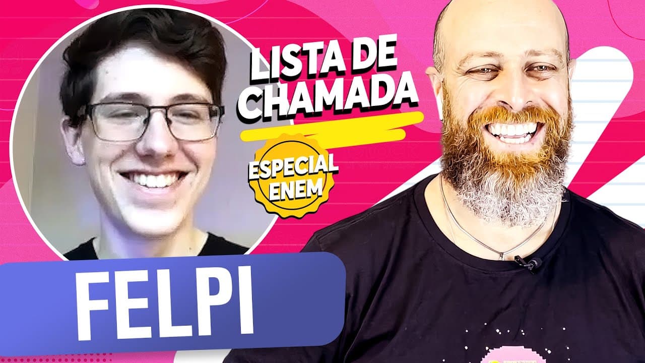 Thumbnail: "Redação não é inspiração, é transpiração" | Especial ENEM com Lucas Felpi e Professor Noslen.
