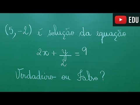 Thumbnail da aula: Solução das Equações - Equações do 1° Grau com duas incógnitas - Professora Angela