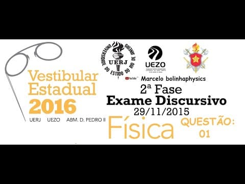 Thumbnail da aula: Resolução da prova de FÍSICA – 2°FASE - EXAME DISCURSIVO– UERJ 2016. Questão 01.