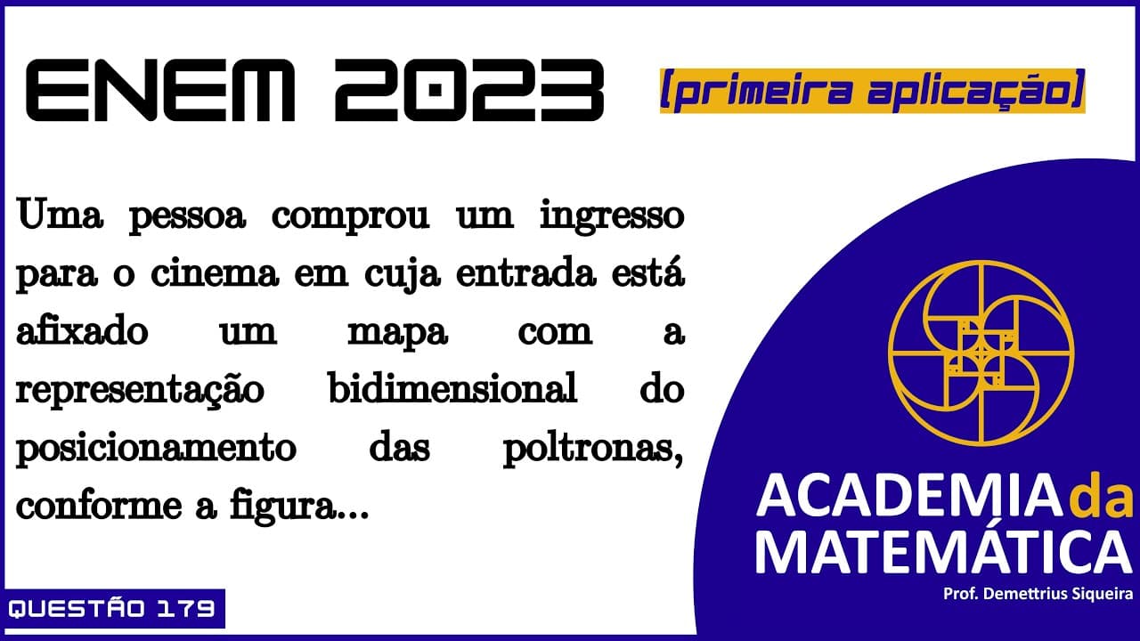 Thumbnail: Questão 179 | Enem 2023 | Uma pessoa comprou um ingresso para o cinema em cuja entrada está afixado