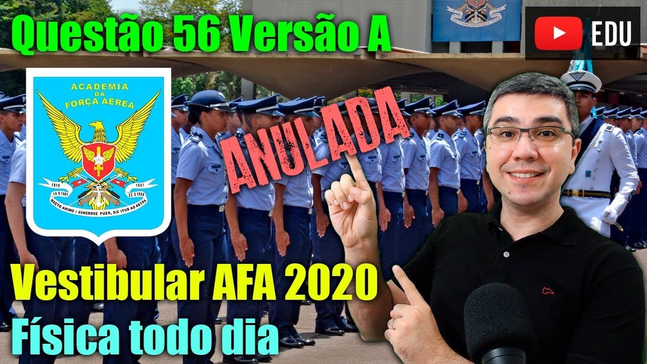 Thumbnail: Questão AFA 2020 | Física todo dia | Será anulada!
