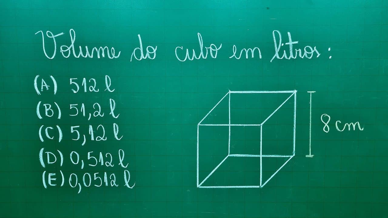 Thumbnail: VOLUME DO CUBO EM LITROS - Professora Angela Matemática