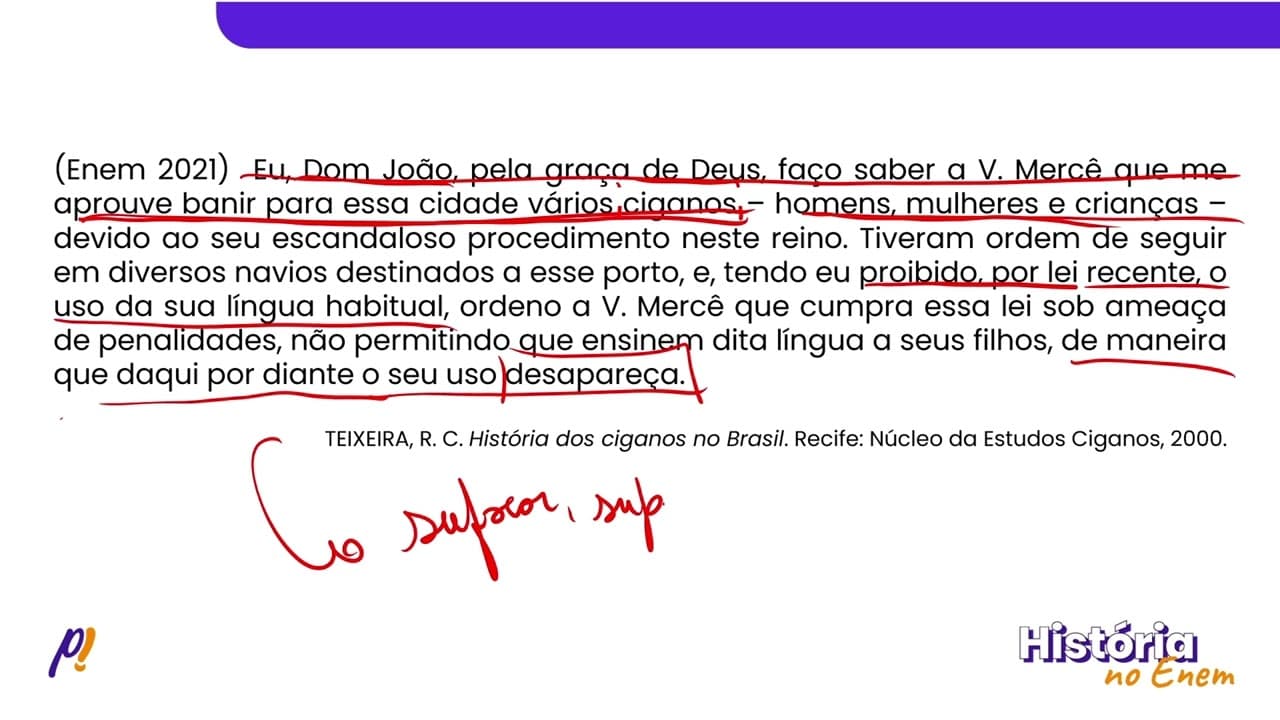 Thumbnail: ENEM 2021 - BRASIL IMPERIAL | Eu, Dom João, pela graça de Deus, faço saber a V. Mercê...