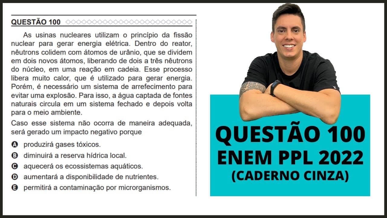 Thumbnail: BIOLOGIA ENEM PPL 2022! "As usinas nucleares utilizam o princípio da fissão nuclear..."