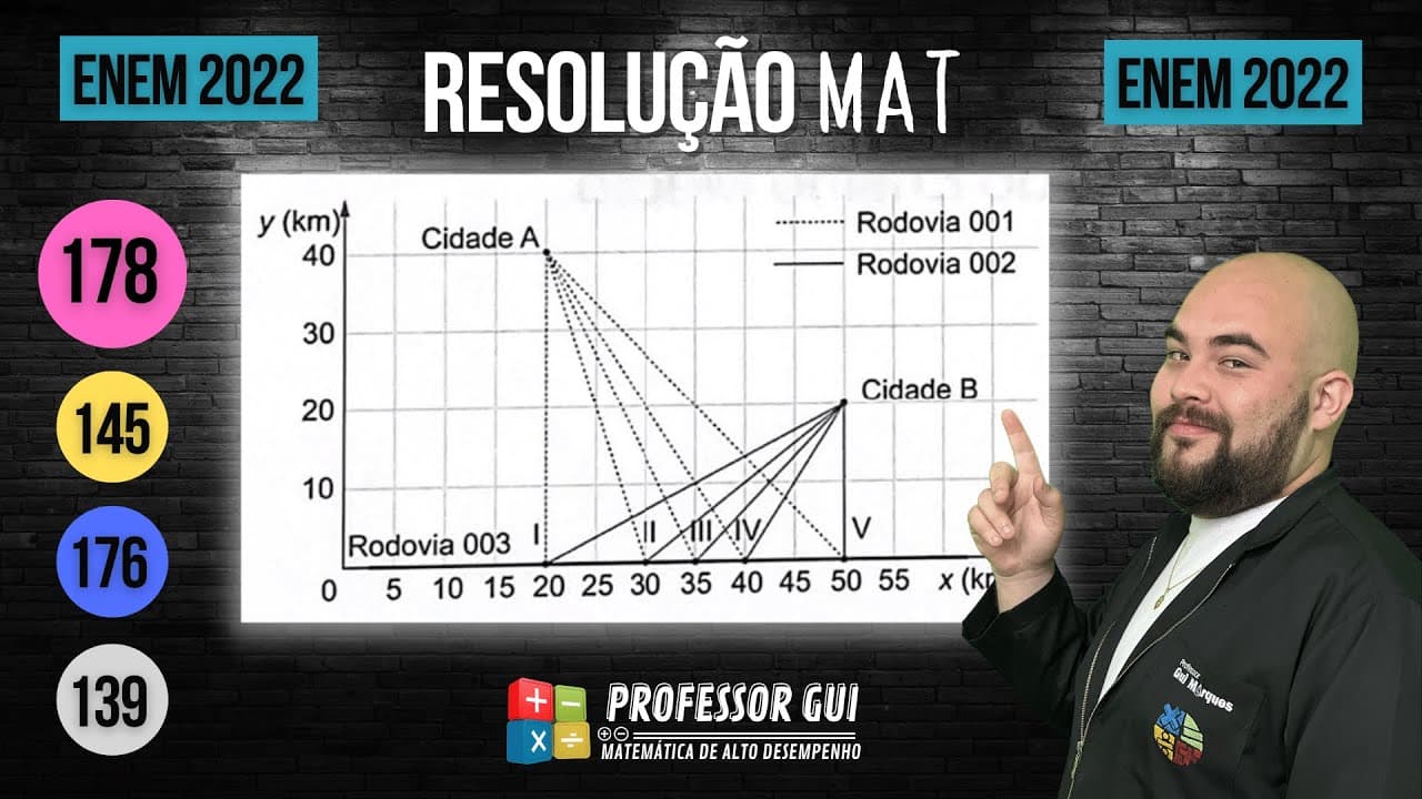 Thumbnail: Questão das Rodovias | ENEM 2022 | Prova Rosa - Questão 178