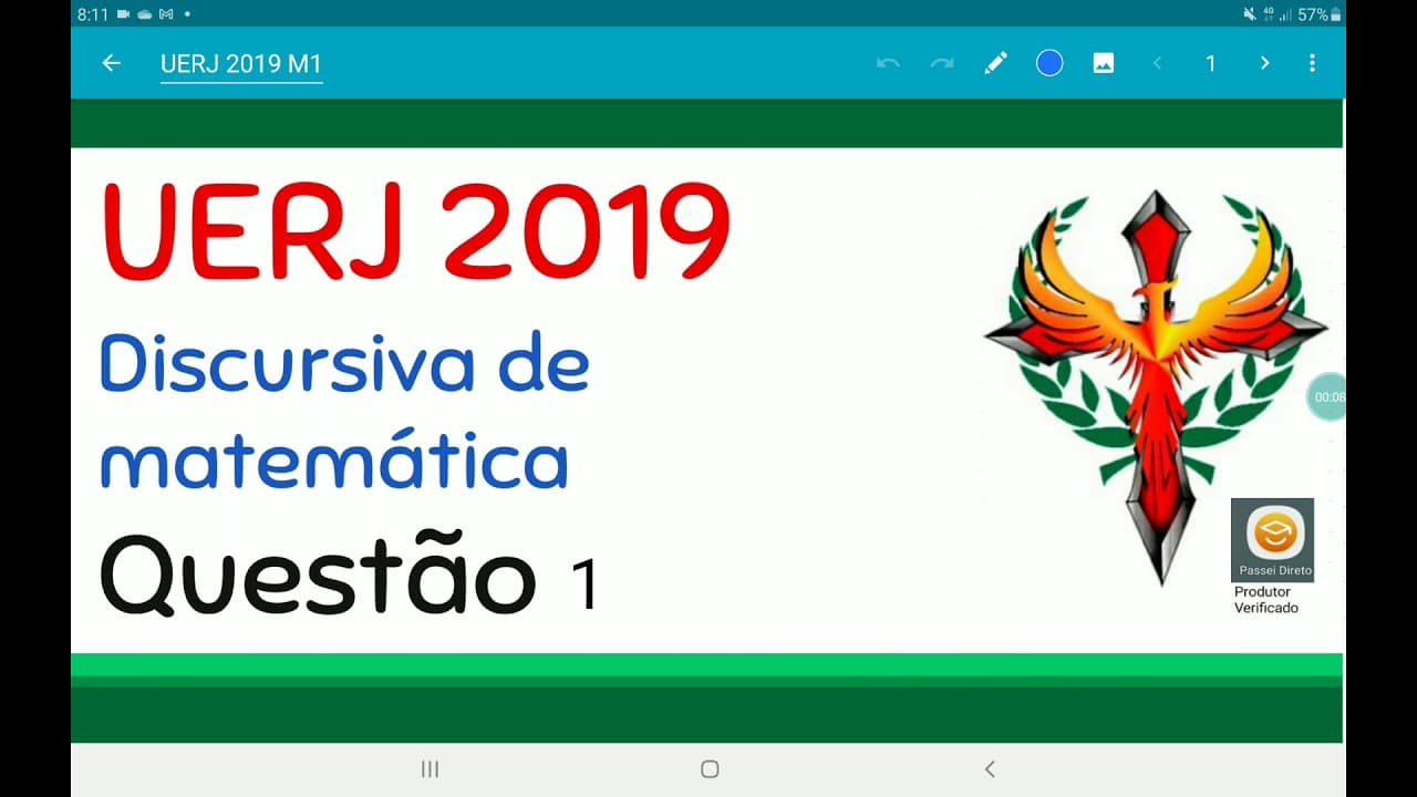 Thumbnail: UERJ 2019 discursiva de matemática questão 1