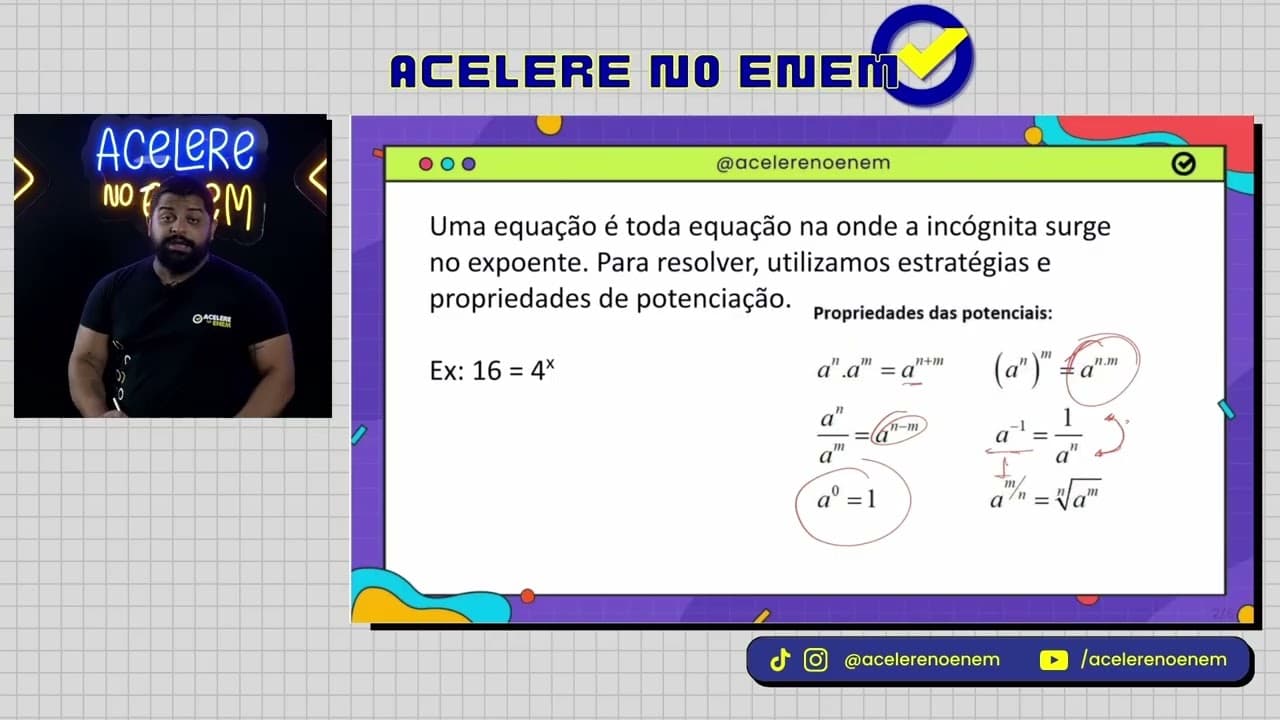 Thumbnail: Equação exponencial - Acelere no Enem