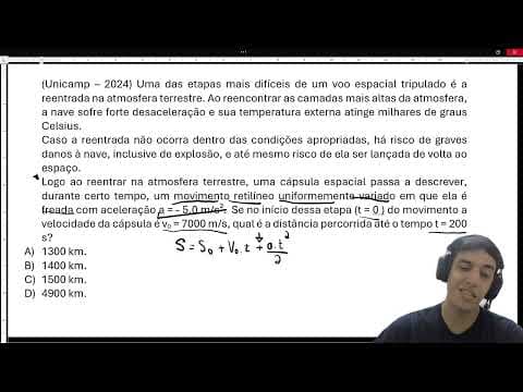 Thumbnail da aula: (Unicamp – 2024) Uma das etapas mais difíceis de um voo espacial tripulado é a reentrada na atmosfer
