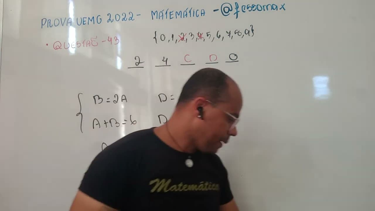 Thumbnail: Resolução Prova UEMG 2022 - Matemática