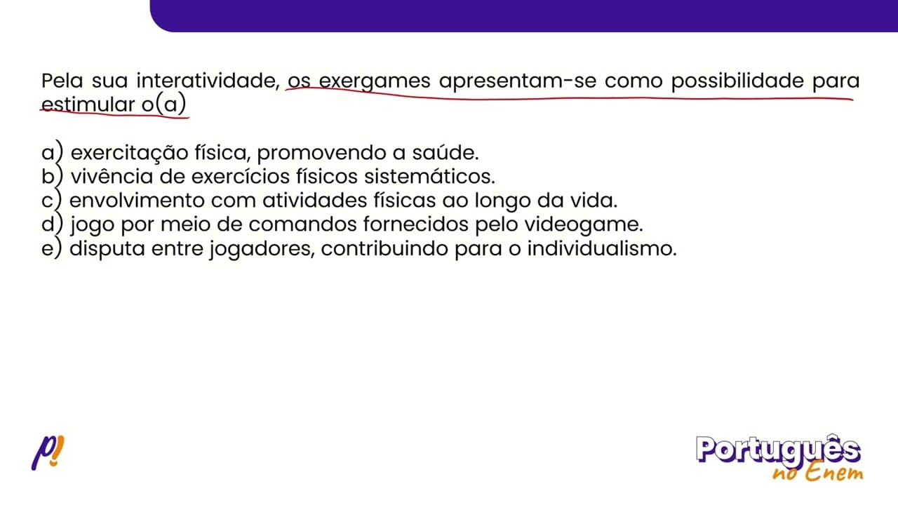 Thumbnail: ENEM 2020 -  INTERPRETAÇÃO E INFERÊNCIA DE TEXTOS | Atualmente os jovens estão imersos numa...